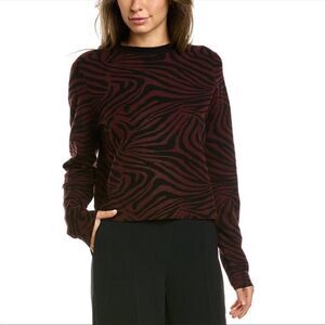 Ted Baker Large Martiy Zebra Jacquard Crew Neck Knit Long Sleeve Sweater…